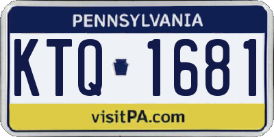 PA license plate KTQ1681