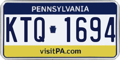 PA license plate KTQ1694