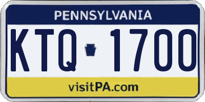 PA license plate KTQ1700