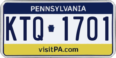 PA license plate KTQ1701