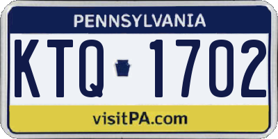 PA license plate KTQ1702