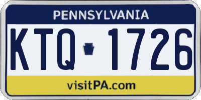 PA license plate KTQ1726