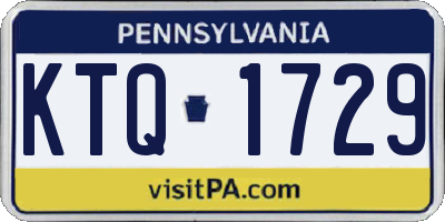 PA license plate KTQ1729