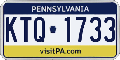 PA license plate KTQ1733