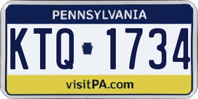 PA license plate KTQ1734