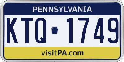 PA license plate KTQ1749