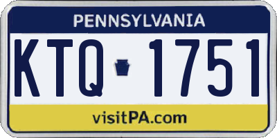 PA license plate KTQ1751