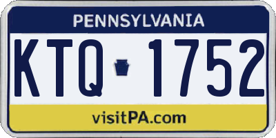 PA license plate KTQ1752