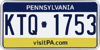 PA license plate KTQ1753