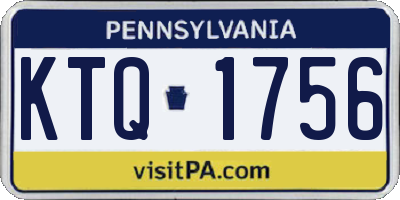 PA license plate KTQ1756