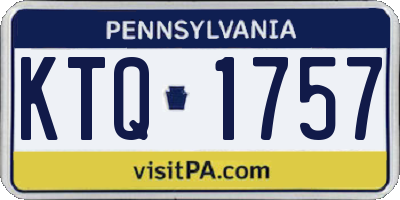 PA license plate KTQ1757