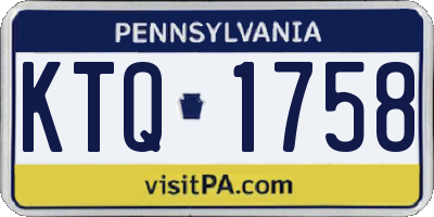 PA license plate KTQ1758