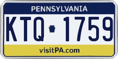 PA license plate KTQ1759