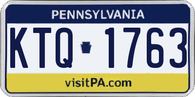 PA license plate KTQ1763