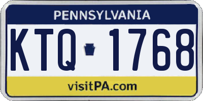 PA license plate KTQ1768