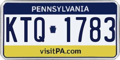 PA license plate KTQ1783