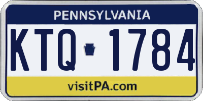 PA license plate KTQ1784