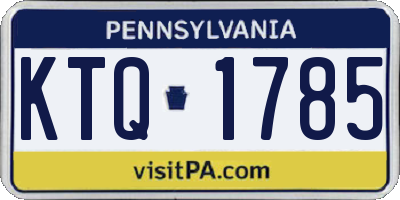 PA license plate KTQ1785