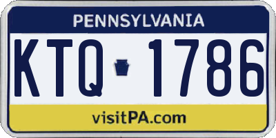PA license plate KTQ1786