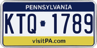 PA license plate KTQ1789