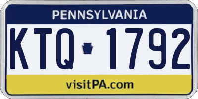PA license plate KTQ1792