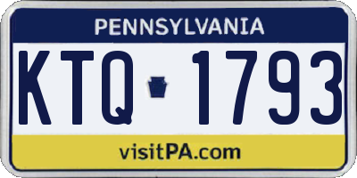 PA license plate KTQ1793