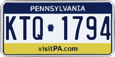 PA license plate KTQ1794