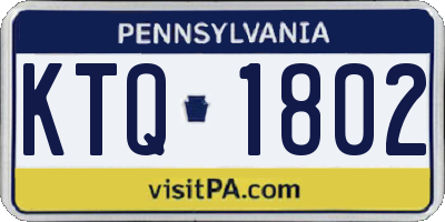 PA license plate KTQ1802