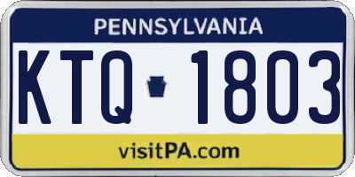 PA license plate KTQ1803