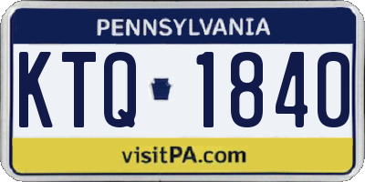PA license plate KTQ1840
