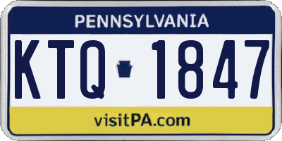 PA license plate KTQ1847