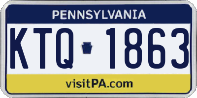 PA license plate KTQ1863