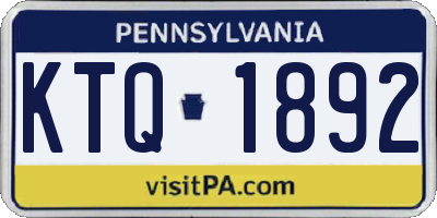 PA license plate KTQ1892