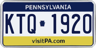 PA license plate KTQ1920
