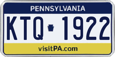 PA license plate KTQ1922