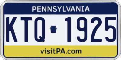 PA license plate KTQ1925