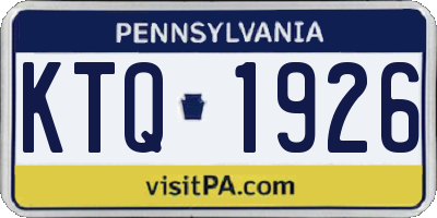 PA license plate KTQ1926