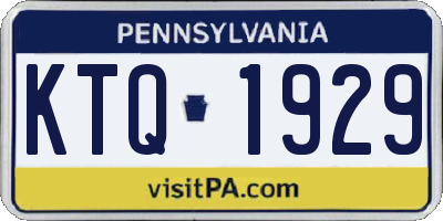 PA license plate KTQ1929