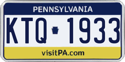 PA license plate KTQ1933