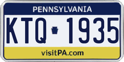 PA license plate KTQ1935