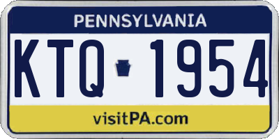 PA license plate KTQ1954