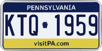 PA license plate KTQ1959