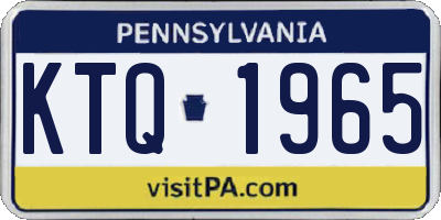 PA license plate KTQ1965