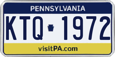 PA license plate KTQ1972