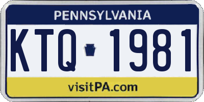 PA license plate KTQ1981