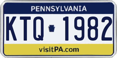 PA license plate KTQ1982