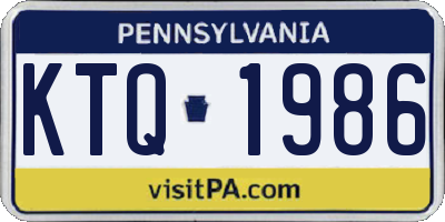 PA license plate KTQ1986