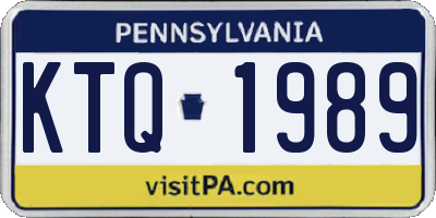PA license plate KTQ1989