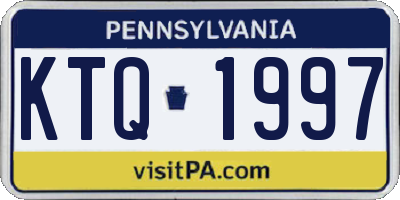 PA license plate KTQ1997