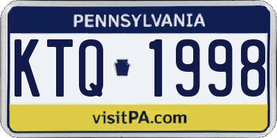 PA license plate KTQ1998